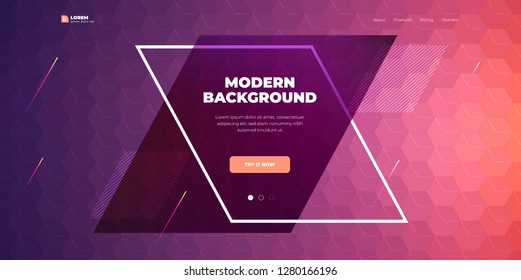 Geometric abstract gradient background design. Hexagon shape abstract vector composition on background. Futuristic design posters. Eps10 vector.