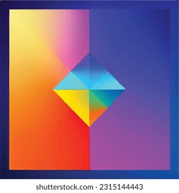Geometric abstract gradient rainbow colorful collage creative