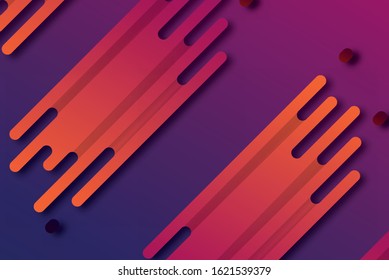 Geometric abstract gradient vector background. Geometric shapes with gradients and rounded corners diagonal.