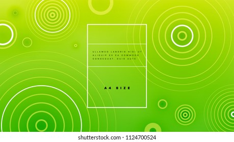 Geometric abstract green circles background with trendy style elements. Vector eps10 illustration