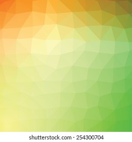 Geometric abstract green and yellow low-poly paper background.  with transparency.