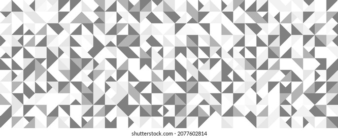 Geometric abstract grey triangles pattern. Minimalist triangular pattern background. Dark gray and white triangles vector design	