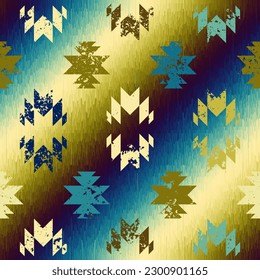Geometric abstract grunge vintage pattern. Aztec style. Seamless vector image.