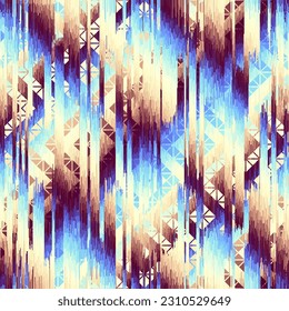 Patrón de vintage geométrico abstracto de grunge. Estilo azteca. Imagen vectorial sin inconvenientes.