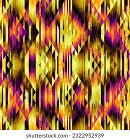 Geometric abstract grunge vintage pattern. Aztec style. Seamless vector image.