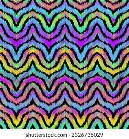 Patrón de vintage geométrico abstracto de grunge. Patrón de chevron de Ikat. Imagen vectorial sin inconvenientes.