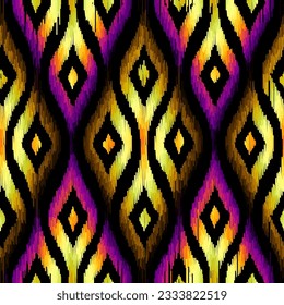 Geometric abstract grunge vintage pattern. Aztec ikat style. Seamless vector image.