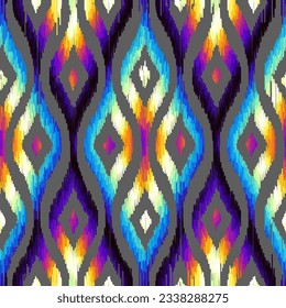 Geometric abstract grunge vintage pattern. Aztec ikat style. Seamless vector image.