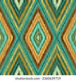Geometrisches abstraktes Grunge Vintage Muster. Aztec ikat-Stil. Nahtloses Vektorbild. Dünne Linien und Busse