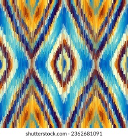 Geometric abstract grunge vintage pattern. Aztec ikat style. Seamless vector image. Thin lines and rhombuses