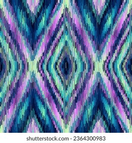 Geometric abstract grunge vintage pattern. Aztec ikat style. Seamless vector image. Thin lines