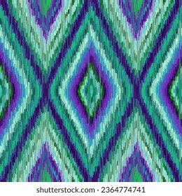 Geometric abstract grunge vintage pattern. Aztec ikat style. Seamless vector image. Thin lines and rhombuses