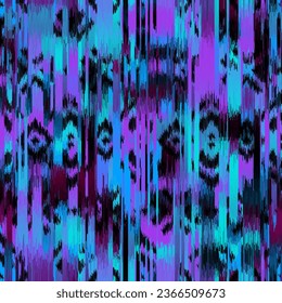 Patrón de vintage geométrico abstracto de grunge. Estilo ikat azteca. Imagen vectorial sin inconvenientes. Líneas delgadas