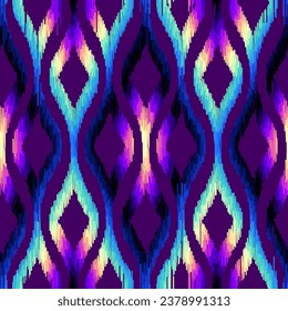 Geometric abstract grunge vintage pattern. Aztec ikat style. Seamless vector image.