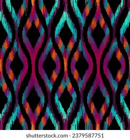 Geometric abstract grunge vintage pattern. Aztec ikat style. Seamless vector image.