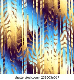 Geometric abstract grunge vintage pattern. Aztec ikat style. Seamless vector image. Thin lines