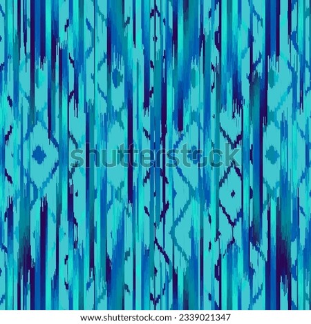 Geometric abstract grunge vintage pattern. Ikat style. Seamless vector image.