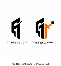 Diseño geométrico abstracto del logotipo del GT con el concepto del pixel.