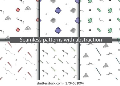 Geometric abstract hand draw vector pattern. Hipster fashion Memphis style.