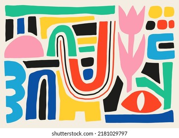 Geometric and Abstract Hand Drawn Background Design