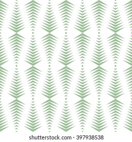 Geometric abstract hand drawn pattern. Vector seamless green wallpaper.