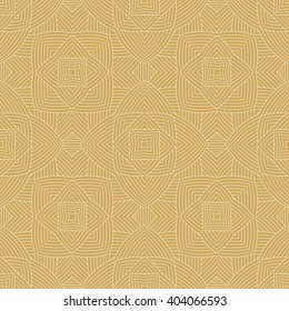 Geometric abstract hand drawn pattern. Vector seamless golden wallpaper.