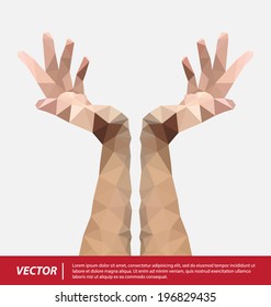 geometric abstract hand signs vector.