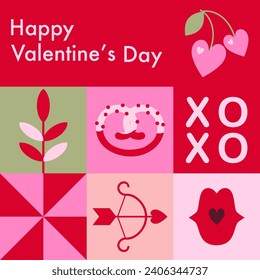 Geometric Abstract Happy Valentine’s pattern