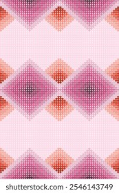 Geometric abstract heart shape elements pastel color seamless knitted pattern. Native geometry decorative design for fabric, clothing, wallpaper, sweater, knitting, card, decoration, texture, print