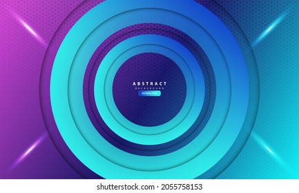 Fondo hexágono abstracto geométrico con azul circular