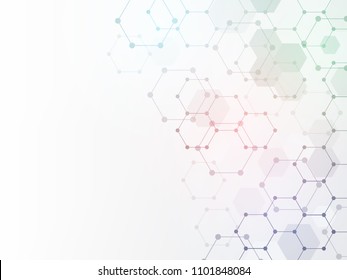 Geometric abstract hexagon technology background.