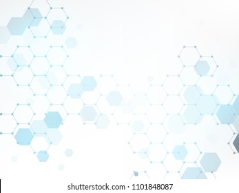 Geometric abstract hexagon technology background.