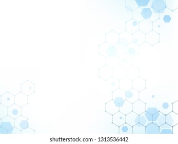 Geometric abstract hexagon technology background.