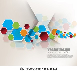 Geometric Abstract Hexagonal Shapes Background