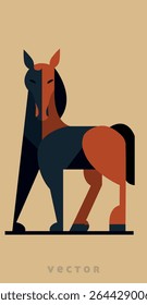 Geometric Abstract Horse Vector Illustration. Symbol of the year according to the Chinese calendar in 2026