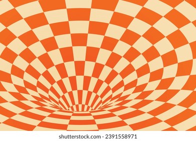 Geometric  Abstract Hypnotic Worm-Hole Tunnel - Optical Illusion - Vector Illusion Optical Art