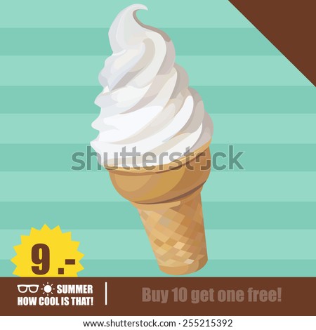 geometric abstract ice cream low polygon art style illustration vector.