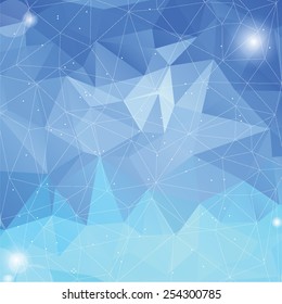 Geometric abstract iceberg low-poly paper background. 