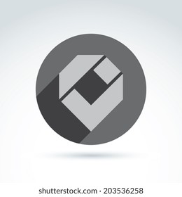 Geometric abstract icon, abstract symbol, vector graphic design element.