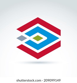 Geometric abstract icon, abstract symbol, vector graphic design element.
