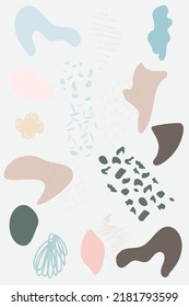Geometric abstract illustration in calm color palette, vector design, poster