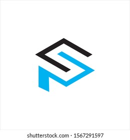 geometric and abstract initial sp letter logo vector