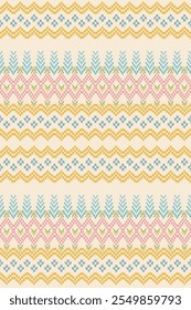 Geometrisches abstraktes Strickmuster Aztec orientalisch traditionelles nahtloses Muster. Dekoratives Design für Stoff, Rahmendekoration, Interieur, Dekoration, Textur, Hintergrund, Tapete, Farbe