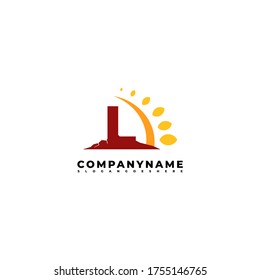 Logotipo L abstracto geométrico en el concepto de diseño de color rojo y naranja