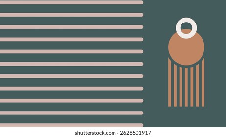 Geometric abstract layout with dotted lines, zigzags, and triangles in warm taupe and sage tones. Clean, muted, and soft visual composition.