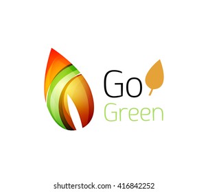 Geometric abstract leaf business logo. Vector illustration