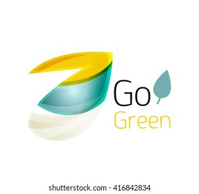 Geometric abstract leaf business logo. Vector illustration