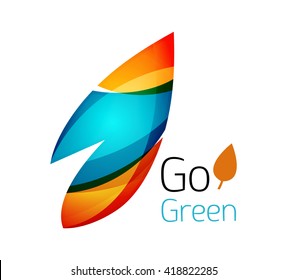 Geometric abstract leaf business logo. Vector illustration