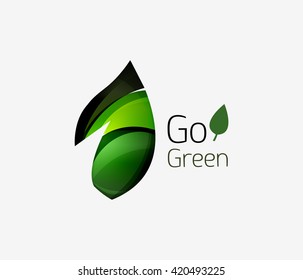 Geometric abstract leaf business logo. Vector illustration