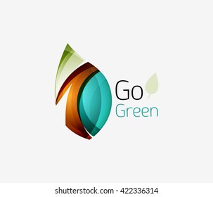 Geometric abstract leaf business logo. Vector illustration